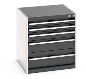 Cabinet consists of 2 x 75mm, 1 x 100mm, 1 x 150mm and 1 x 200mm high drawers 100% extension drawer with internal dimensions of 525mm wide x 525mm deep. The... Bott Professional Cubio Tool Storage Drawer Cabinets 65cm x 65cm